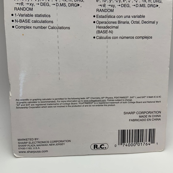 Sharp EL-501WB-BL Scientific Calculator Blue Sealed - Picture 8 of 8